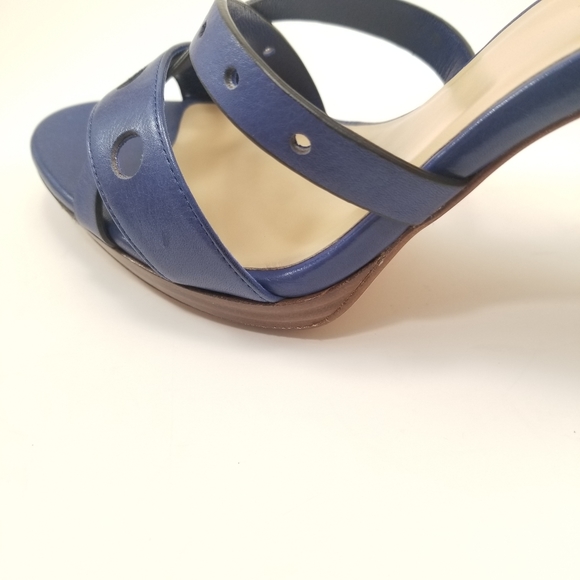 Sale 🔖 NEW Cole Haan Blue Whitney Heel Leather Sandal - Picture 8 of 11